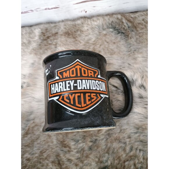 Harley-Davidson Black & Orange Ceramic Mug With‎ Logo - Picture 5 of 7